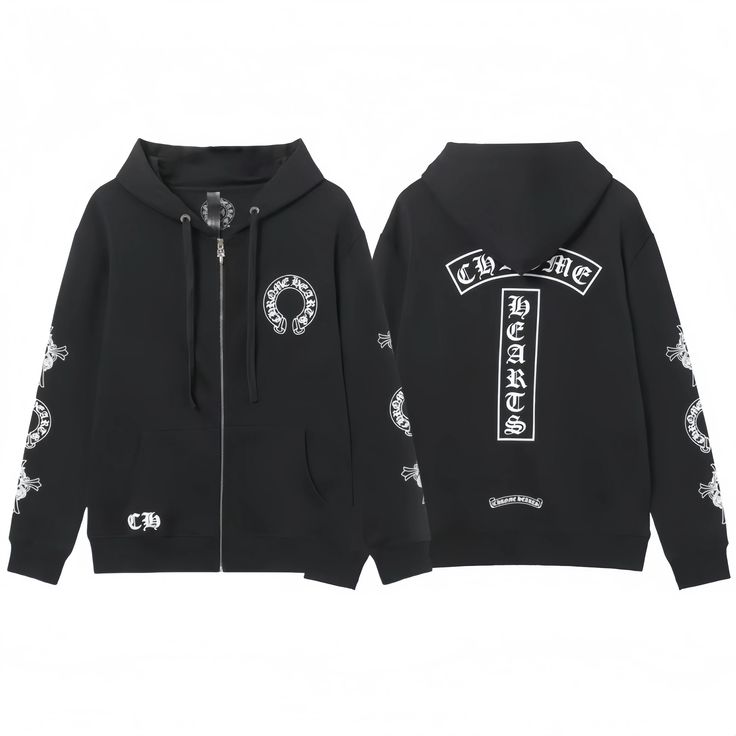 Chrome Heart Zip Up Hoodie