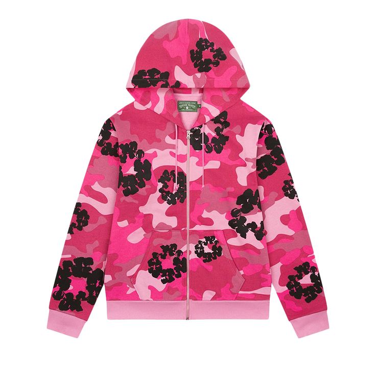 DENIM TEARS wreath zip hoodie (Pink)